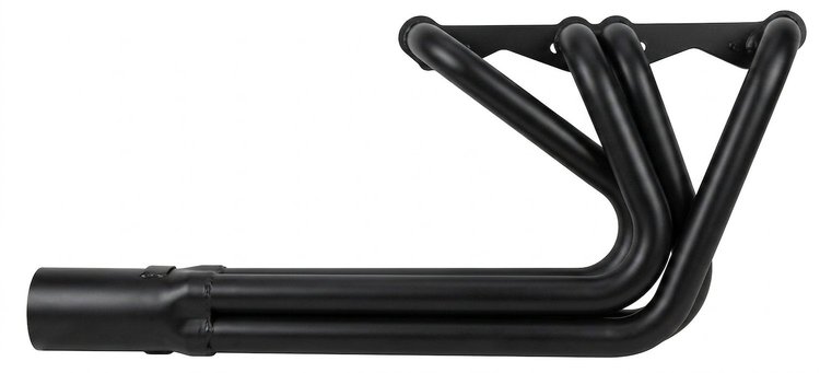 CER40948-BEC Sprint Car Style Roadster Header, Chevy 348-409ci "W" Engine, 48 in. Turnout Length [Black Satin Ceramic Coating]