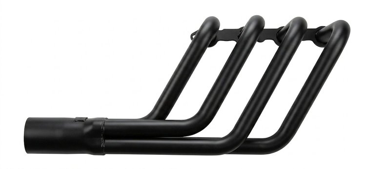 CRSLS148-BEC Roadster Header, GM LS Engines, 48 in. Turnout Length [Black Satin Ceramic Coating]