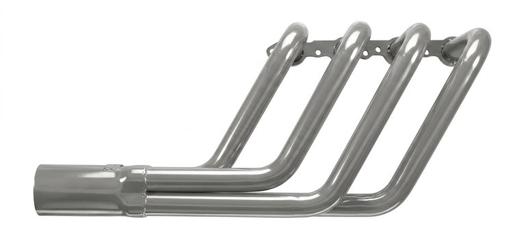 CRSLS148-SEC Roadster Header, GM LS Engines, 48 in. Turnout Length [Silver Ceramic Coating]