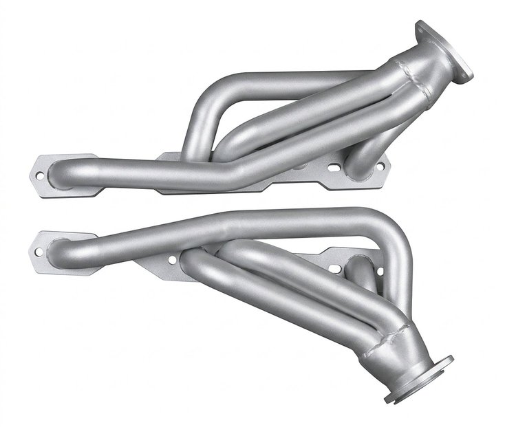 CS11AP-SEC Shorty Header Set, 1982-Up Chevy S-10/Blazer w/Small Block Chevy, Angle Plug [Silver Ceramic Coating]