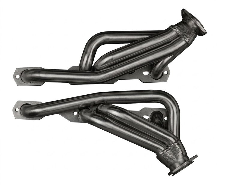 CS11DP-P Shorty Header Set, 1982-Up Chevy S-10/Blazer w/Small Block Chevy, Angle Plug, D-Port Flange [Raw/Unfinished]
