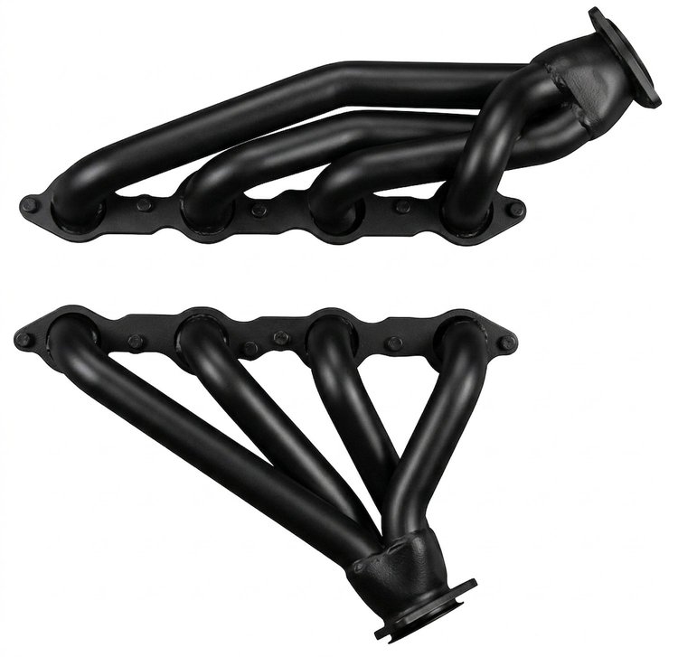 CSLS1-BEC Shorty Headers, 82-Up S-10/Blazer 4WD, 55-57 Cars, 64-Up Chevelle/El Camino w/LS [Black Satin Ceramic Coating]