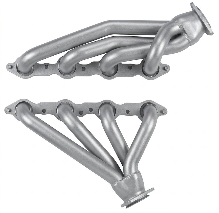 CSLS158-SEC Shorty Headers, 82-Up Chevy S10/Blazer 4WD, 55-57 Cars, 64-Up Chevy Chevelle/El Camino w/GM LS [Silver Ceramic]