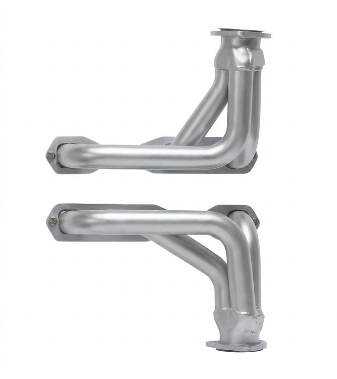 CV08-SEC Shorty Header Set, Jeep & Toyota Landcruiser w/Chevy 90-Deg V6 [Silver Ceramic Coating]