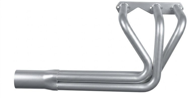 CVER100-SEC Sprint-Style Roadster Header, Chevy 90-Deg V6, 26 in. Turnout Length [Silver Ceramic Coating]