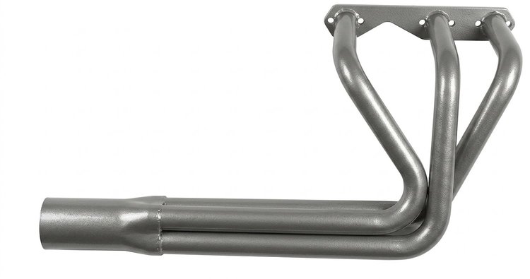 CVR100-SEC Classic-Style Roadster Header, Chevy 90-Deg V6, 26 in. Turnout Length [Silver Ceramic Coating]