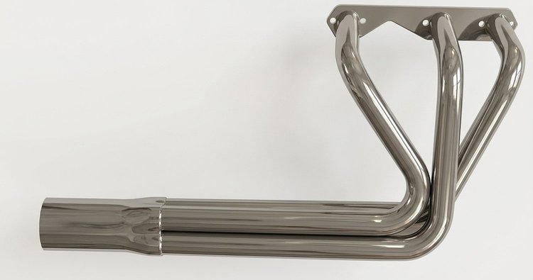 CVR10036-SEC Classic-Style Roadster Header, Chevy 90-Deg V6, 36 in. Turnout Length [Silver Ceramic Coating]