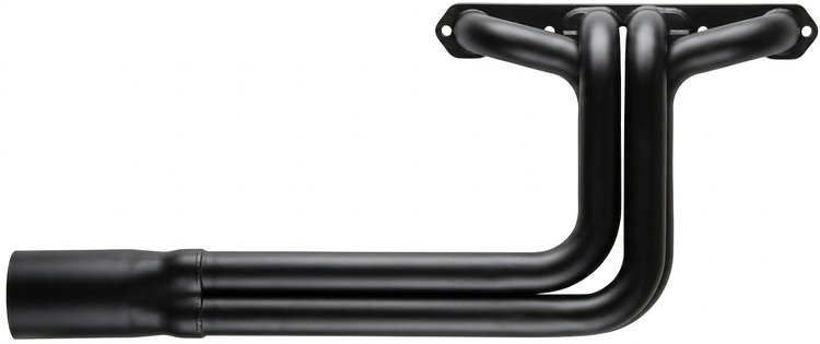 DBR200-BEC Roadster Header, Big Block Chrysler 383-440 RB Wedge, 26 in. Turnout Length [Black Satin Ceramic Coating]