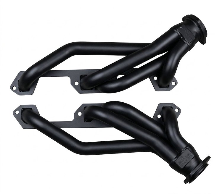 DD7-BEC Shorty Header Set, Mopar A/E-Body w/Small Block Chrysler 318-360ci [Black Satin Ceramic Coating]