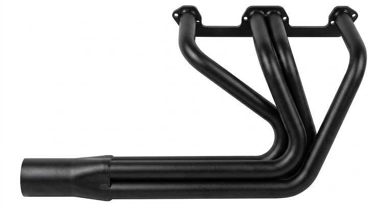 DER10036-BEC Sprint-Style Header, Small Block Chrysler, 36 in. Turnout Length [Black Satin Ceramic Coating]