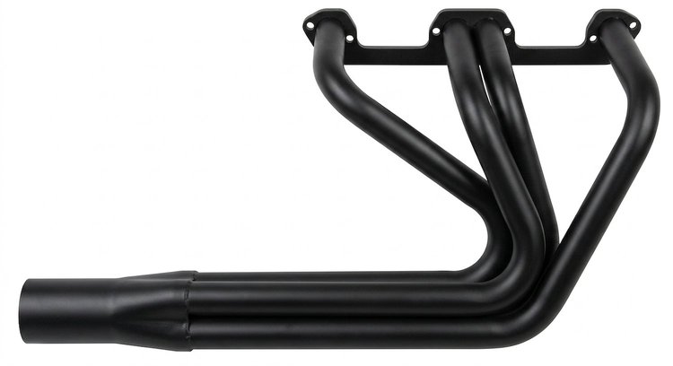 DER10048-BEC Sprint-Style Header, Small Block Chrysler, 48 in. Turnout Length [Black Satin Ceramic Coating]