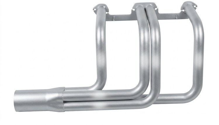 DR100-SEC Classic-Style Outside Chassis Header Set, Small Block Chrysler, 26 in. Turnout Length [Silver Ceramic Coating]