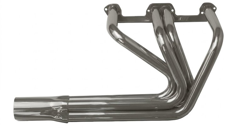 DR10036-SEC Classic-Style Outside Chassis Header Set, Small Block Chrysler, 36 in. Turnout Length [Silver Ceramic Coating]