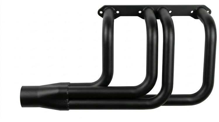 DR200-BEC Classic-Style Outside Chassis Header Set, Big Block Chrysler Wedge Engines [Black Satin Ceramic Coating]