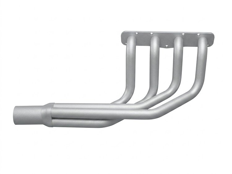 DR392-SEC Classic-Style Outside Chassis Header Set, Chrysler Imperial-Firepower 331-392ci Hemi Engines [Silver Ceramic Coating]