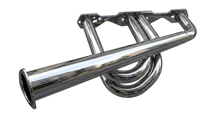 FER10048-SEC Sprint-Style Roadster Header, Small Block Ford 221-302/351W, 48 in. Turnout Length [Silver Ceramic Coating]