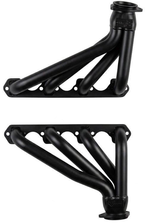 FF2-BEC Shorty Header Set, 1935-1940 Cars/Trucks, 1963-Up Ford F100 w/SBF 221-302/351W [Black Satin Ceramic Coating]