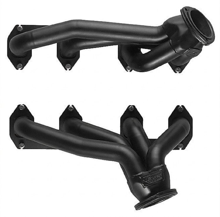 FF390CJ-BEC Shorty Header Set, 60-64 Ford/Mercury Full-Size Cars w/Ford 332-428 FE & Cobra Jet/GT Heads [Black Satin Ceramic]