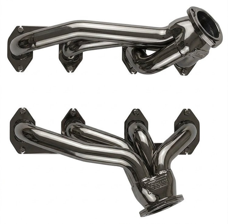 FF390CJ-SEC Shorty Header Set, 60-64 Ford/Mercury Full-Size Cars w/Ford 332-428 FE & Cobra Jet/GT Heads [Silver Ceramic Coating]