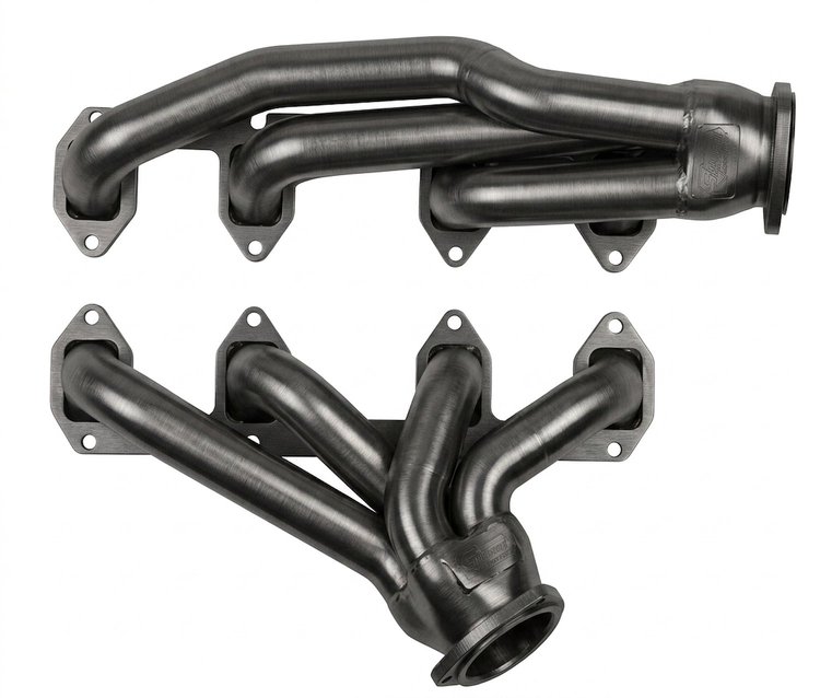 FF394CJ-P Shorty Header Set, 1961-1966 Ford Thunderbird w/Ford 332-428 FE & Cobra Jet/GT (16-Bolt Flange) Heads [Raw/Unfinished]