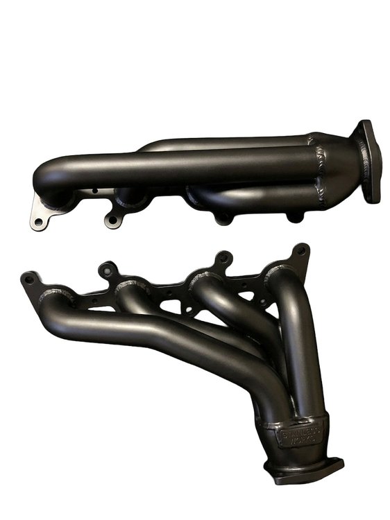 FF4.6-BEC Shorty Header Set, Ford DOHC Modular V8, Oval Port [Black Satin Ceramic Coating]
