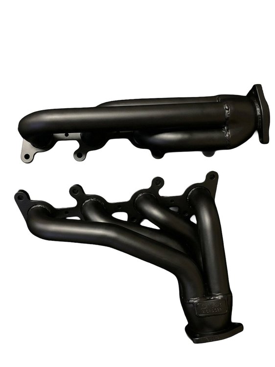 FF4.63V-BEC Shorty Header Set, Ford DOHC 3V Modular V8, D-Port [Black Satin Ceramic Coating]