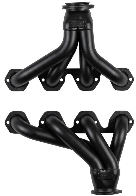 FF460CJ-BEC Shorty Header Set, 1935-1940 Ford Cars/Trucks w/BBF 429-460ci & Cobra Jet/GT (16-Bolt Flange) [Black Satin Ceramic]