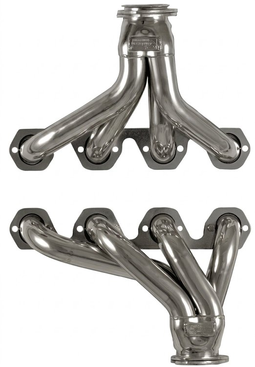 FF460CJ-SEC Shorty Header Set, 1935-1940 Ford Cars/Trucks w/BBF 429-460ci & Cobra Jet/GT (16-Bolt Flange) [Silver Ceramic]