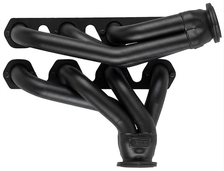 FF462CJ-BEC Shorty Header Set, 1948-1952 Ford F100 w/BBF 429-460ci & Cobra Jet/GT (16-Bolt Flange) [Black Satin Ceramic Coating]