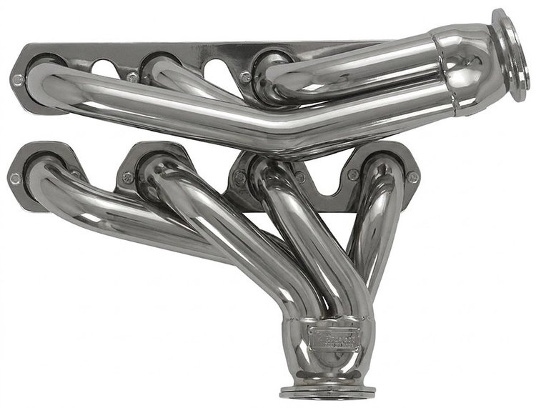 FF462CJ-SEC Shorty Header Set, 1948-1952 Ford F100 w/Big Block Ford 429-460ci & Cobra Jet/GT (16-Bolt Flange) [Silver Ceramic]