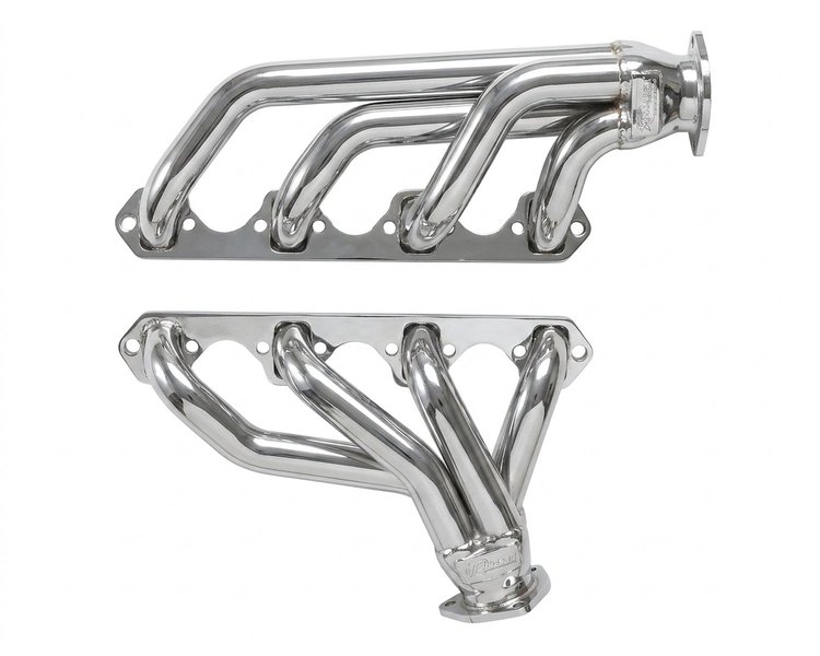 FF6-302-SEC Shorty Header Set, Small Block Ford 221-302ci, C4/C6 or Manual Transmission [Silver Ceramic Coating]