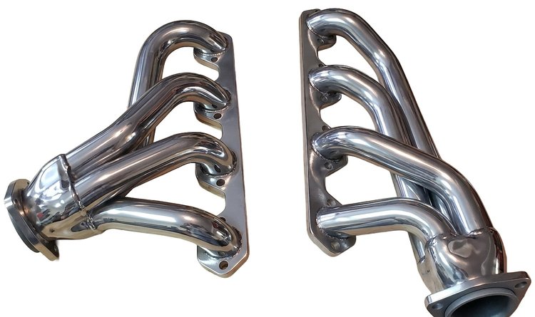 FF7-351-SEC Shorty Header Set, 1965-1977 Ford Bronco w/Small Block Ford 351W, C4/C6 or Manual Transmission [Silver Ceramic]