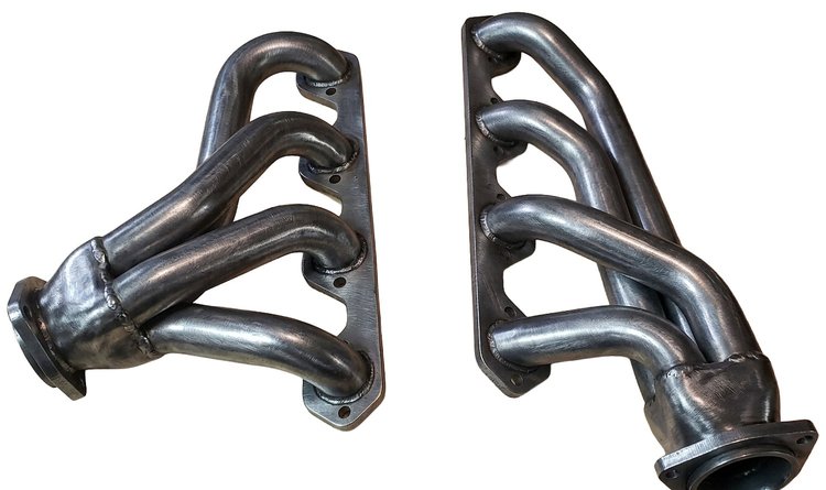 FF758-302-P Shorty Header Set, 65-77 Ford Bronco w/SBF 221-302ci, C4/C6 or Manual Trans, 1 5/8 in. Primary Tube [Raw/Unfinished]