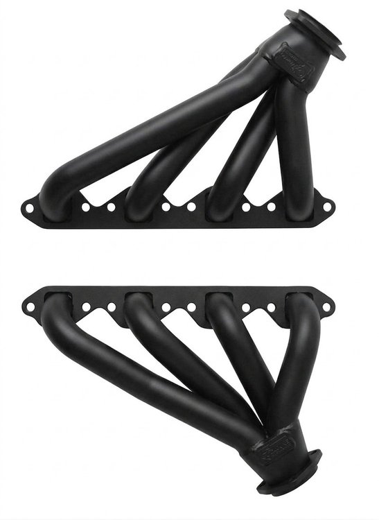 FF8-BEC Shorty Header Set, Small Block Ford 221-351W [Black Satin Ceramic Coating]