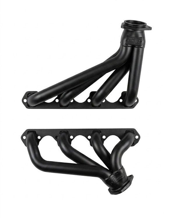 FF9-BEC Shorty Header Set, 1973-1979 Ford F-Series w/Small Block Ford [Black Satin Ceramic Coating]