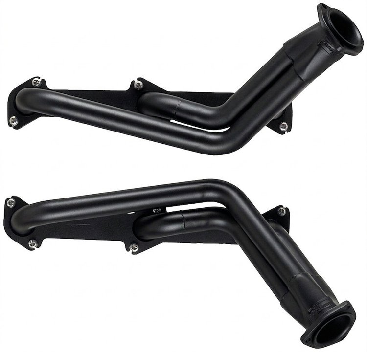 FH1-BEC Shorty Header Set, 1932-1934, 1949-1954 Ford/Mercury Cars w/Ford Flathead V8 [Black Satin Ceramic Coating]
