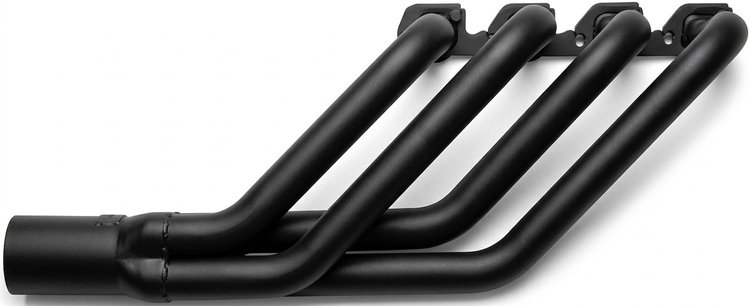 FR42736-BEC Swept-Back Roadster Header, Ford T-Bucket w/Ford 332-428 FE, 36 in. Turnout Length [Black Satin Ceramic Coating]