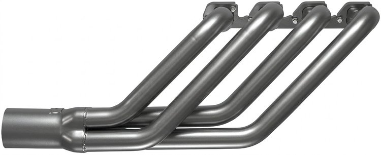 FR460-SEC Swept-Back Roadster Header, Ford T-Bucket w/Big Block Ford 429-460ci, 26 in. Turnout Length [Silver Ceramic Coating]