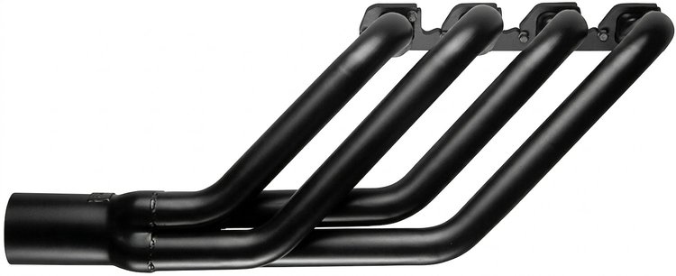 FR46036-BEC Swept-Back Roadster Header, Ford T-Bucket w/Big Block Ford 429-460ci, 36 in. Turnout Length [Black Satin Ceramic]