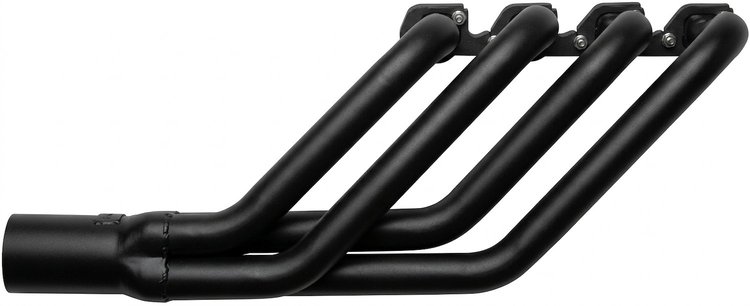 FR46048-BEC Swept-Back Roadster Header, Ford T-Bucket w/Big Block Ford 429-460ci, 48 in. Turnout Length [Black Satin Ceramic]