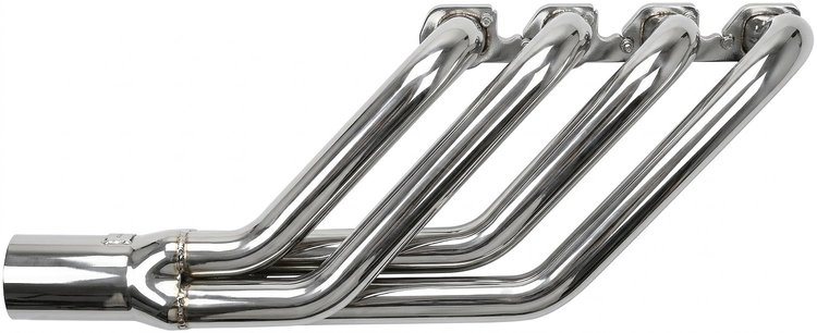 FR46048-SEC Swept-Back Roadster Header, Ford T-Bucket w/Big Block Ford 429-460ci, 48 in. Turnout Length [Silver Ceramic Coating]