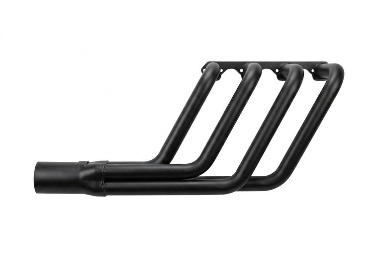 FRS100-BEC Swept-Back Roadster Header, Small Block Ford 221-302/351W, 26 in. Turnout Length [Black Satin Ceramic Coating]