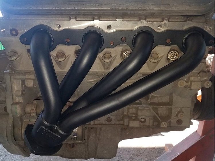 LS14-BEC Shorty Header Set, 1962-1967 Chevy II/Nova w/LS Engine, Stock Shock Towers [Black Satin Ceramic Coating]