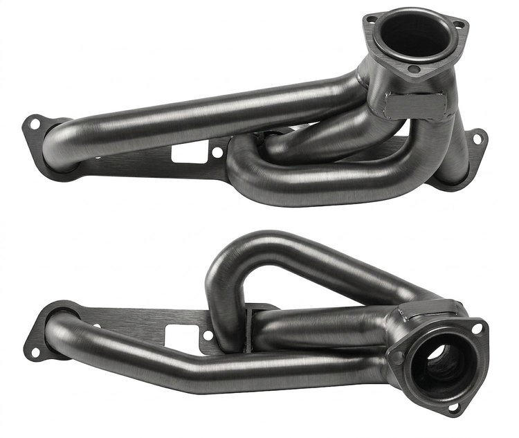 PF1RP-P Shorty Header Set, 1967-1969 Pontiac Firebird w/Pontiac 389-400ci & Aftermarket Heads (Round Port) [Raw/Unfinished]