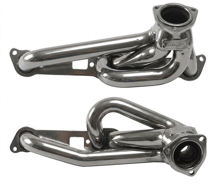PF1RP-SEC Shorty Header Set, 1967-1969 Pontiac Firebird w/Pontiac 389-400ci & Aftermarket Heads (Round Port) [Silver Ceramic]
