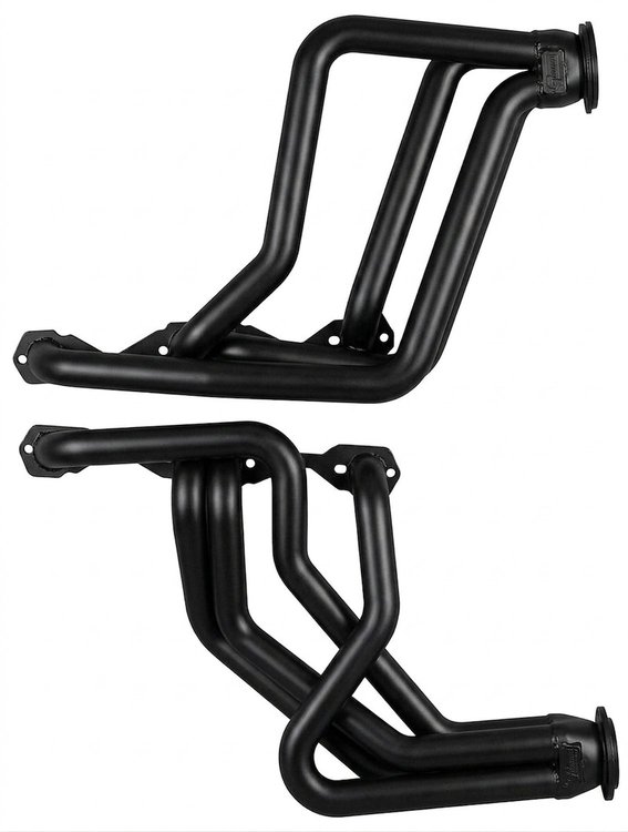 C12AC-134-BEC Full-Length Header Set, SBC, GM A-Body, 70-74 Chevy Camaro, w/Factory A/C, 1 3/4 in. Primary [Black Satin Ceramic]