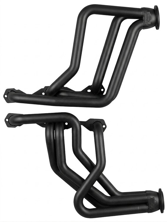C12DP-134-BEC Full-Length Header Set, SBC, GM A-Body, 70-74 Chevy Camaro, D-Port Flange, 1 3/4 in. Primary [Black Satin Ceramic]