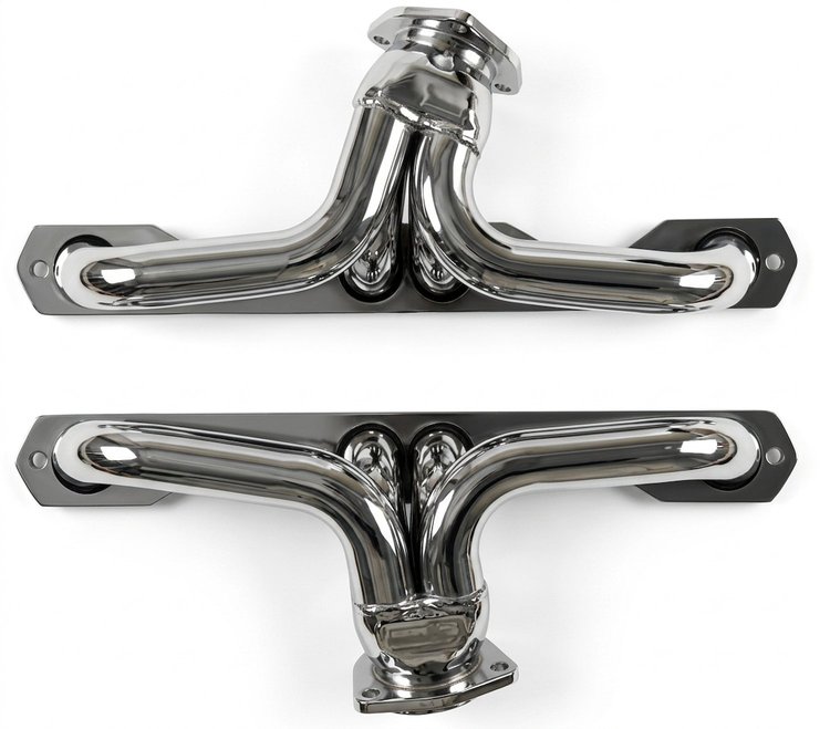 CC3BP-158-SEC Shorty Headers, 70-92 Chevy Camaro, 55-Up Chevy Trucks w/SBC BluePrint Engine, 1 5/8 in. Primary [Silver Ceramic]