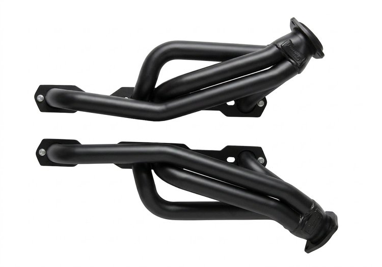 CC10BP-158-BEC Shorty Header Set, 68-Up Chevy Chevelle/El Camino & Trucks w/SBC BluePrint Crate Engine [Black Satin Ceramic]