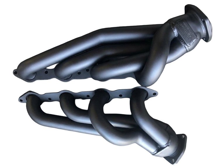 CSLS1584x4-BEC Shorty Header Set, 1982-Up Chevy S-10/Blazer 4WD w/LS Engine [Black Satin Ceramic Coating]